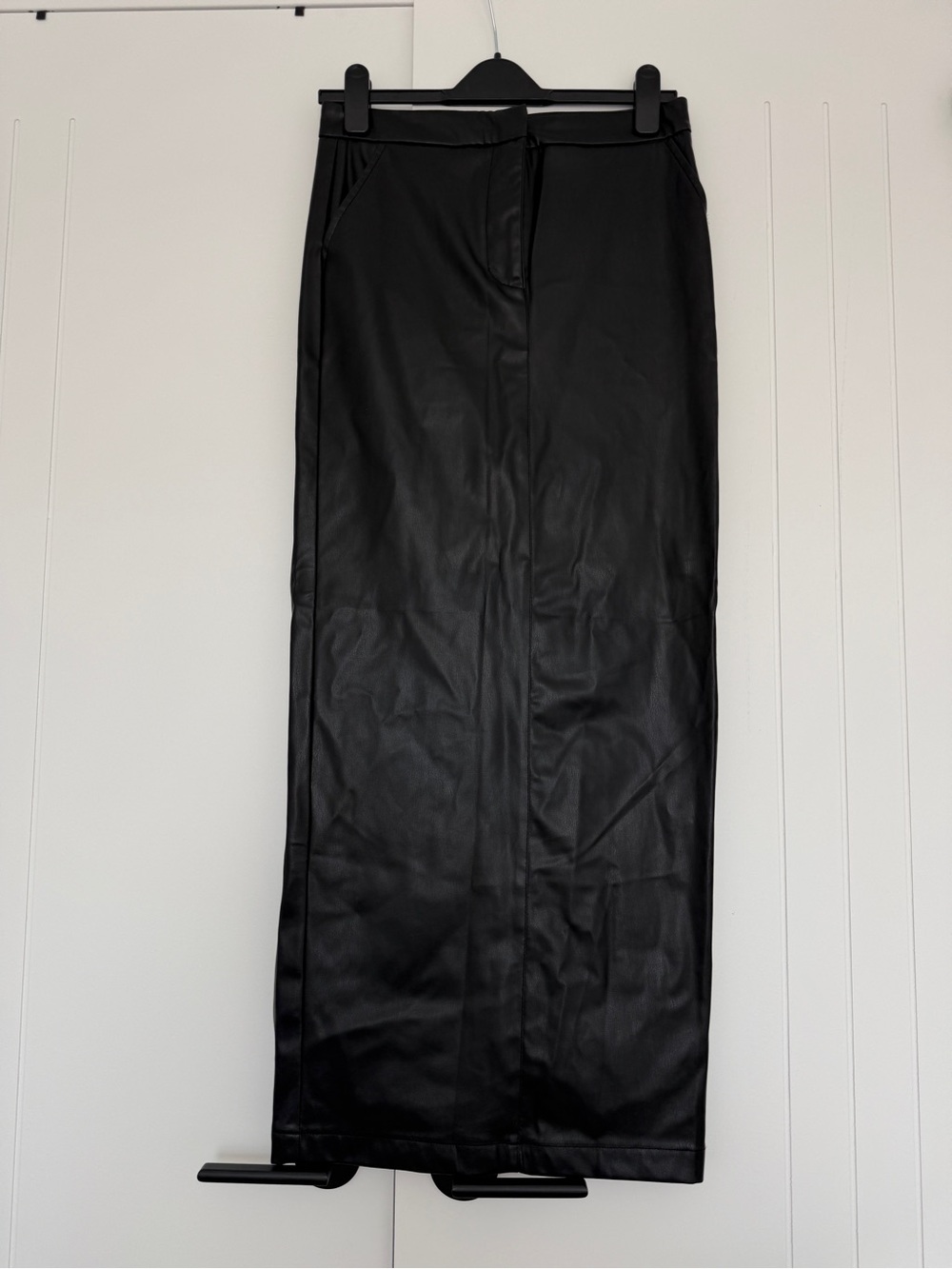 Zara Black Faux Leather Maxi Skirt